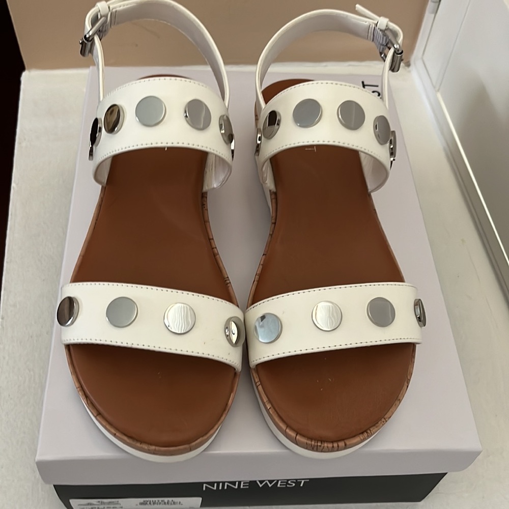 White Studded Sandals